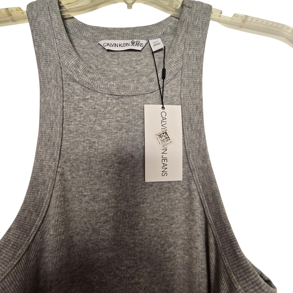 NWT Calvin Klein Collection Gray Tee Shirt Dress - Picture 2 of 3